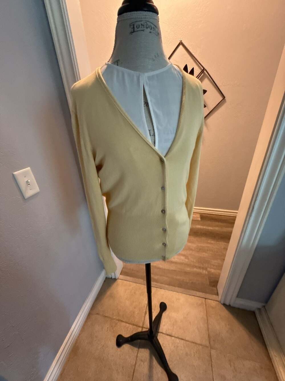 George Yellow V-Neck Button-Down Cardigan Sweater
